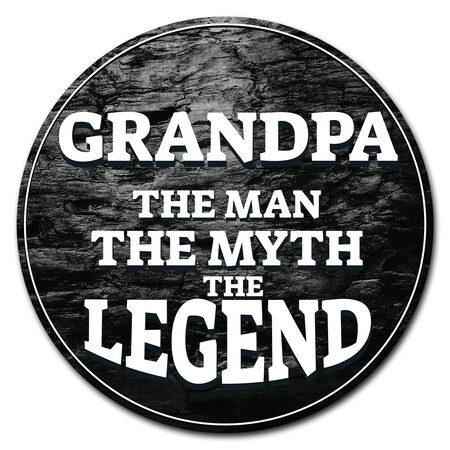 Signmission Grandpa The Legend Circle Corrugated Plastic Sign C-16-CIR-WS-Grandpa the legend